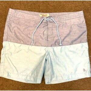 Penguin Colorblock Swim Shorts Mens 36 Lined Beach Board Trunks